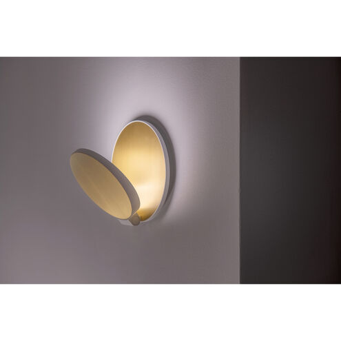 Gravy LED 4 inch Chrome with Brushed Brass Wall Sconce Wall Light in Chrome With Brass, Plug-in